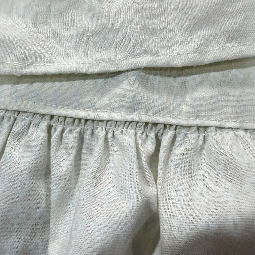 Vintage White Half Apron Red Heart Applique Rick Rack Cottagecore Valentine’s